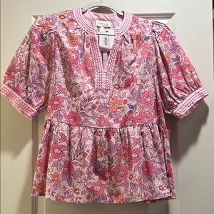 Entro brand Floral Pink and Purple Boutique Blouse